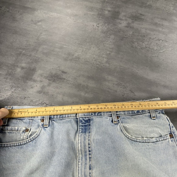 Vintage Levi's Jean Shorts Men 39x7 Denim Jorts Light Wash Faded Western Cowboy - Picture 7 of 12
